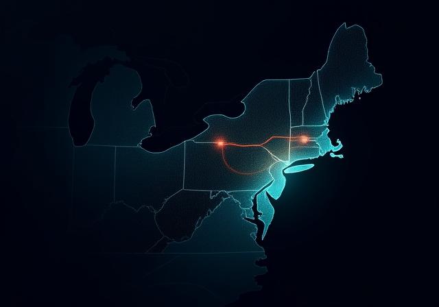 Operational service area covering New York and the Northeast United States