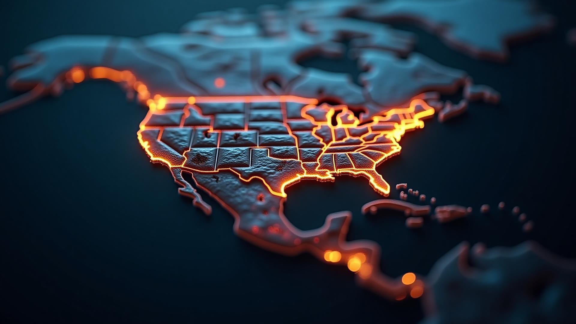 Strategic logistics route Map connecting US and Mexico industrial hubs