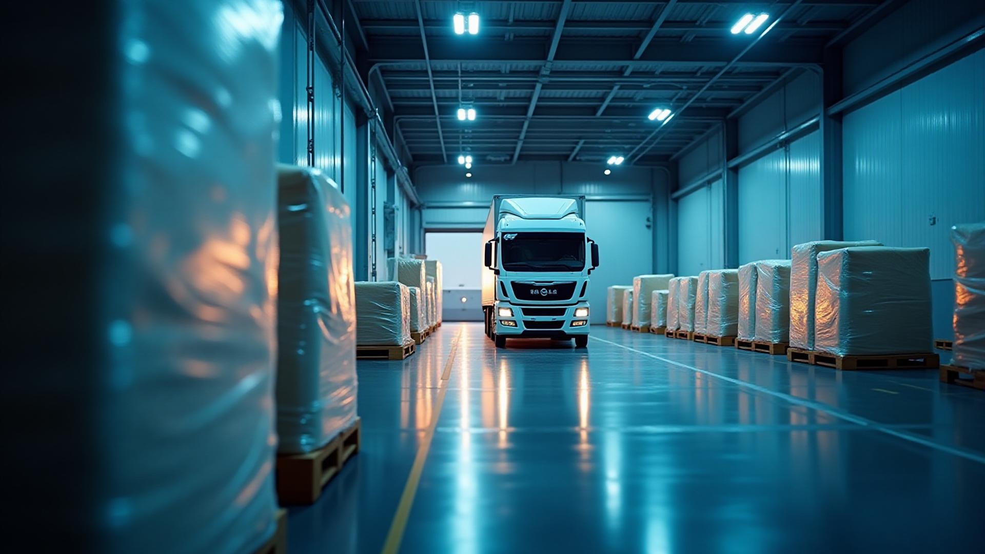 Organized modern warehouse with pallets being loaded into a Silver Spoon trailer